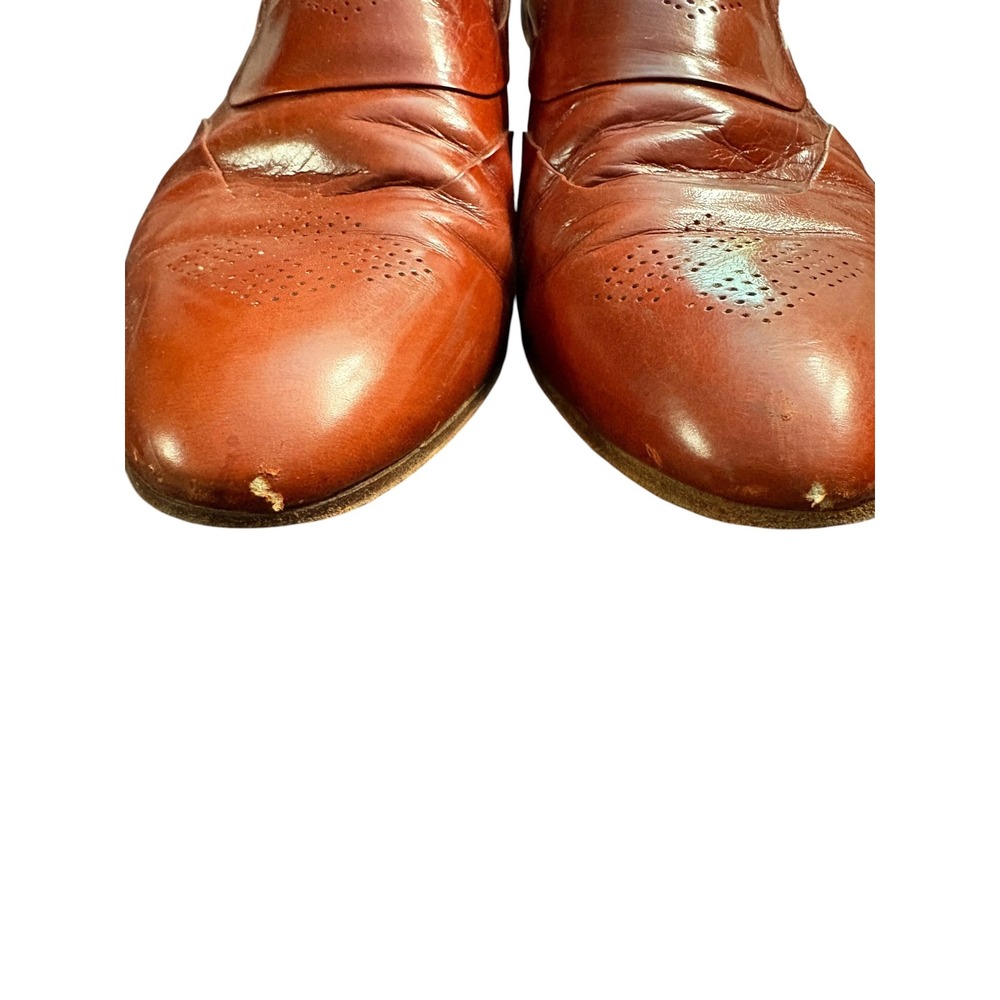 Jean‎ Pier Clemente Mens Leather Loafers Brown Italian Slip On 9.5 D DA124A02 - Picture 3 of 9